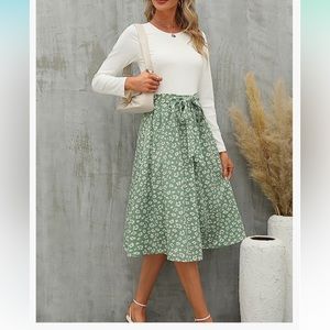 NWOT Maggeer Womens Modest Fall Long Sleeve Pockets Ribbed Midi Dress